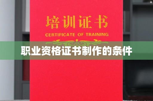 历下职业资格证书制作的条件