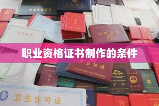 历下职业资格证书制作的条件